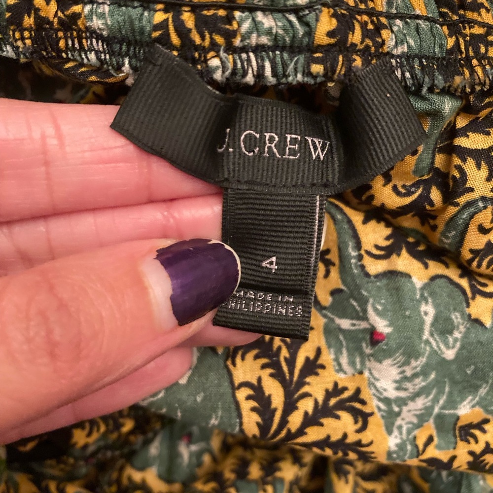 J. Crew Ratti Elephant Print Ruffle Top - Picture 10 of 10